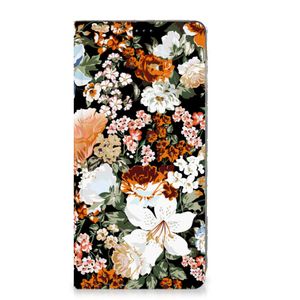 Smart Cover voor Motorola Moto E13 4G Dark Flowers