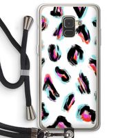 Cheetah color: Samsung Galaxy A8 (2018) Transparant Hoesje met koord
