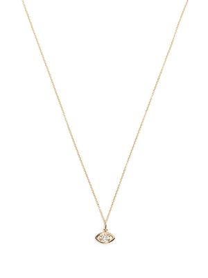 Sydney Evan collier Marquise Eye en or 14ct pavé de diamants