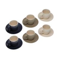 Set van 6 theekopjes met schoteltje Versa Tashi Keramiek 8,3 x 7,8 x 8,3 cm