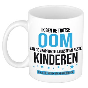 Trotse oom van leukste kinderen cadeau koffiemok / theebeker 300 ml