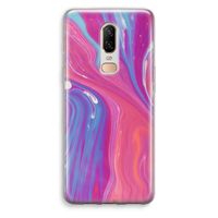 Paarse stroom: OnePlus 6 Transparant Hoesje