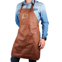 Gerecycled leren schort met naam