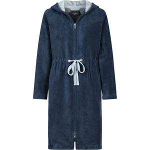 Cawö Cawo Dames Home Badjas met Capuchon en ritssluiting Uni 822 32/34 sea