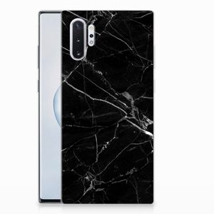 Samsung Galaxy Note 10 Plus TPU Siliconen Hoesje Marmer Zwart - Origineel Cadeau Vader