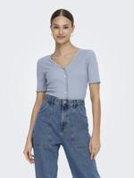 Only Onllaila S/s Button Top Jrs T-shirt Korte Mouw Soft Chambray