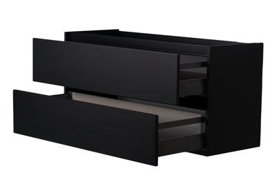 Wiesbaden Marmaris losse onderkast + 2 laden 1 uitsparing mat zwart 120 cm