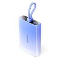 Powerbank Vention 10000 mAh met LED-display, USB-C + Lightning + USB-A, 22,5 W (blauw)