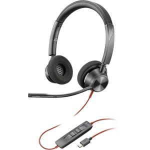 HP Poly Blackwire C3320-M On Ear headset Computer Kabel Stereo Zwart Headset, Microfoon uitschakelbaar (mute), Volumeregeling