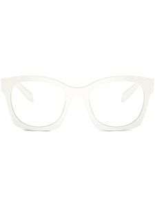 Prada Eyewear logo-lettering D-frame glasses - Blanc