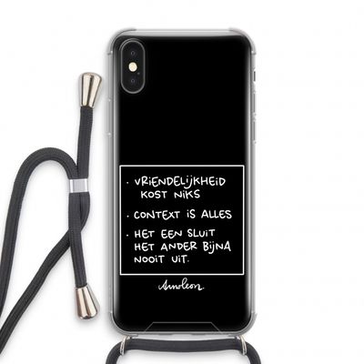 Mijn Motto's: iPhone X Transparant Hoesje met koord