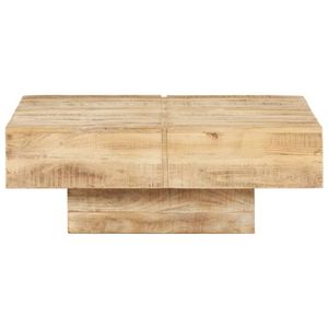 The Living Store Houten Tafel - Woonkamer - 80 x 80 x 28 cm - Massief Mangohout