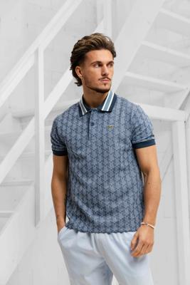 Lacoste Monogram Jacquard Polo Heren Blauw - Maat S - Kleur: Blauw | Soccerfanshop