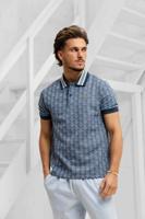 Lacoste Monogram Jacquard Polo Heren Blauw - Maat S - Kleur: Blauw | Soccerfanshop