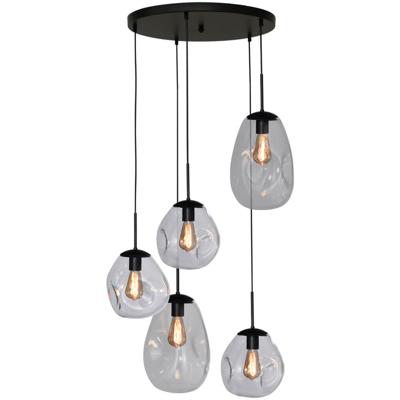 Masterlight Vide hanglampLava 5x helder glas - 2762-05-50-5-00-1110
