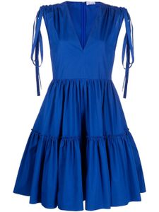 RED Valentino robe courte évasée à volants superposés - Bleu