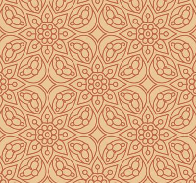 Behang bloemen Vintage mandala-elementen