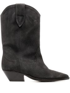 ISABEL MARANT bottines en cuir à talon cubain - Gris