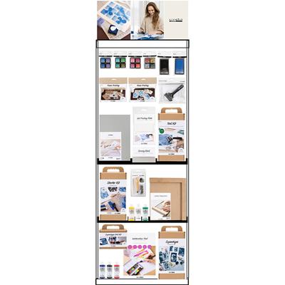 Creativ Company Vloerdisplay, gemonteerd, category, linosnede, volwassenen, h: 1580 mm, l: 600 mm, b: 400 mm, 194 eenh./ 1 stuk