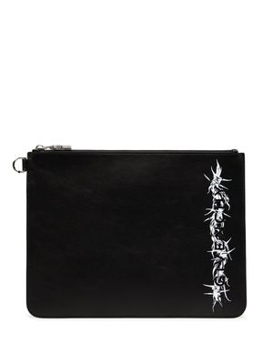 Givenchy portefeuille en cuir à logo imprimé - Noir