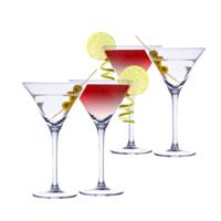 Martini cocktailglazen - glas - 12x stuks - 220 ml - Cocktail glazen - Cocktails drinken