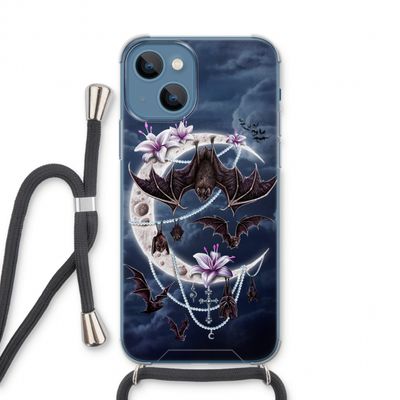 Vleermuizen Maan: iPhone 13 Transparant Hoesje met koord