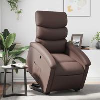 Sta-op-fauteuil verstelbaar kunstleer bruin