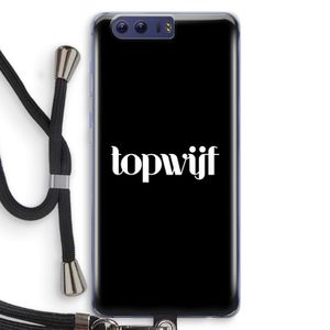 Topwijf Zwart: Honor 9 Transparant Hoesje met koord