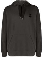 MARANT appliqué-logo drawstring hoodie - Noir - thumbnail