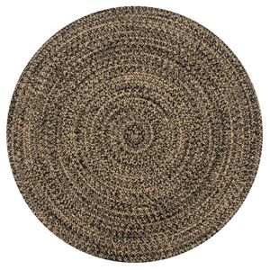 Vloerkleed handgemaakt 150 cm jute zwart en naturel