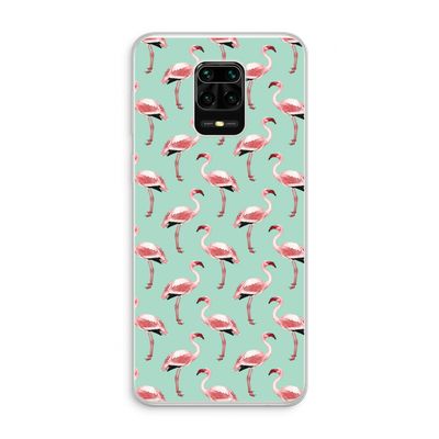 Flamingoprint groen: Xiaomi Redmi Note 10 Lite Transparant Hoesje