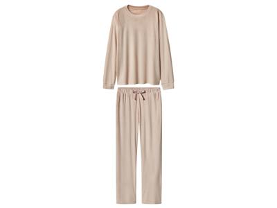 esmara Velours dames pyjama (Beige, XS (32/34))