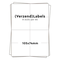 Huismerk 8 stickers per A4 (105x74mm)