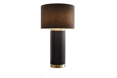 Tafellamp ELEGANCIA 70cm zwarte lampenkap keramiek zwart goud - 46010-1-S