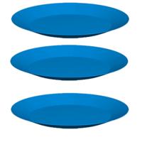 Ontbijt/diner bordjes - 20x - blauw - 26 cm - hard kunststof