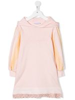 Roberto Cavalli Junior robe-sweat bordée de dentelle - Rose