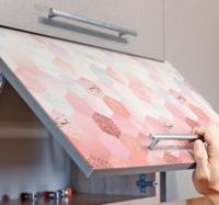 Stickers roze marmer voor meubels