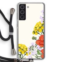 Wilde bloemen: Samsung Galaxy S21 FE Transparant Hoesje met koord