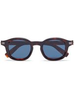 Zegna lunettes de soleil rondes à effet écailles de tortue - Marron