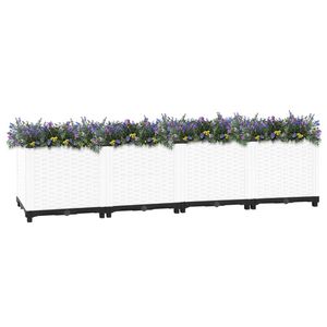 The Living Store Verhoogde Tuinbak Rattan Look - 160 x 40 x 38 cm - PP Materiaal