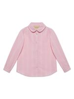 Gucci Kids chemise à logo en jacquard - Rose - thumbnail