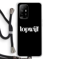 Topwijf Zwart: Oppo A94 5G Transparant Hoesje met koord