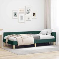 Hoek Bed Frame Donkergroen 90 x 200 cm Stof en Geengineerd Hout