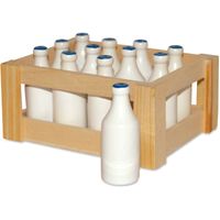 Melkfles set van 12 in kist