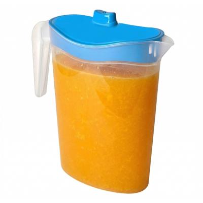 Waterkan/sapkan met afsluitbare deksel in blauw - 1,5 liter - kunststof - 9 x 21 cm