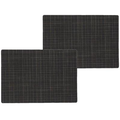 Wicotex Placemats - 4x - zwart - 30 x 43 cm - anti slip laag