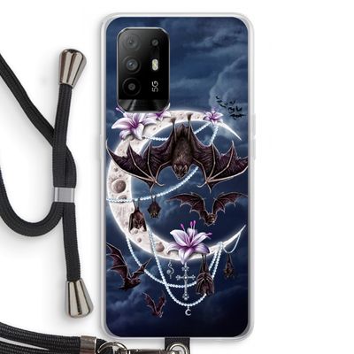 Vleermuizen Maan: Oppo A94 5G Transparant Hoesje met koord