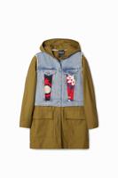2-in-1 hybride parka borduursels - GREEN - M 2-in-1 hybride parka borduursels - GREEN - M