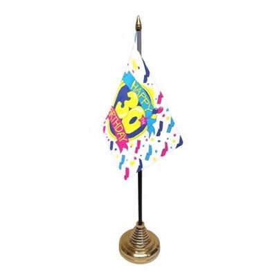 30ste verjaardag tafelvlaggetje 10 x 15 cm met standaard