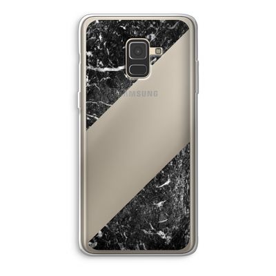 Zwart marmer: Samsung Galaxy A8 (2018) Transparant Hoesje